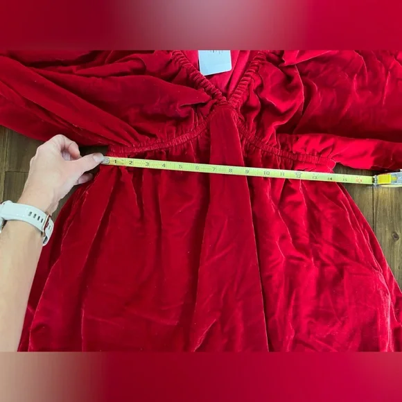 NEW Free people Portia mini dress red velvet small - Picture 6 of 8